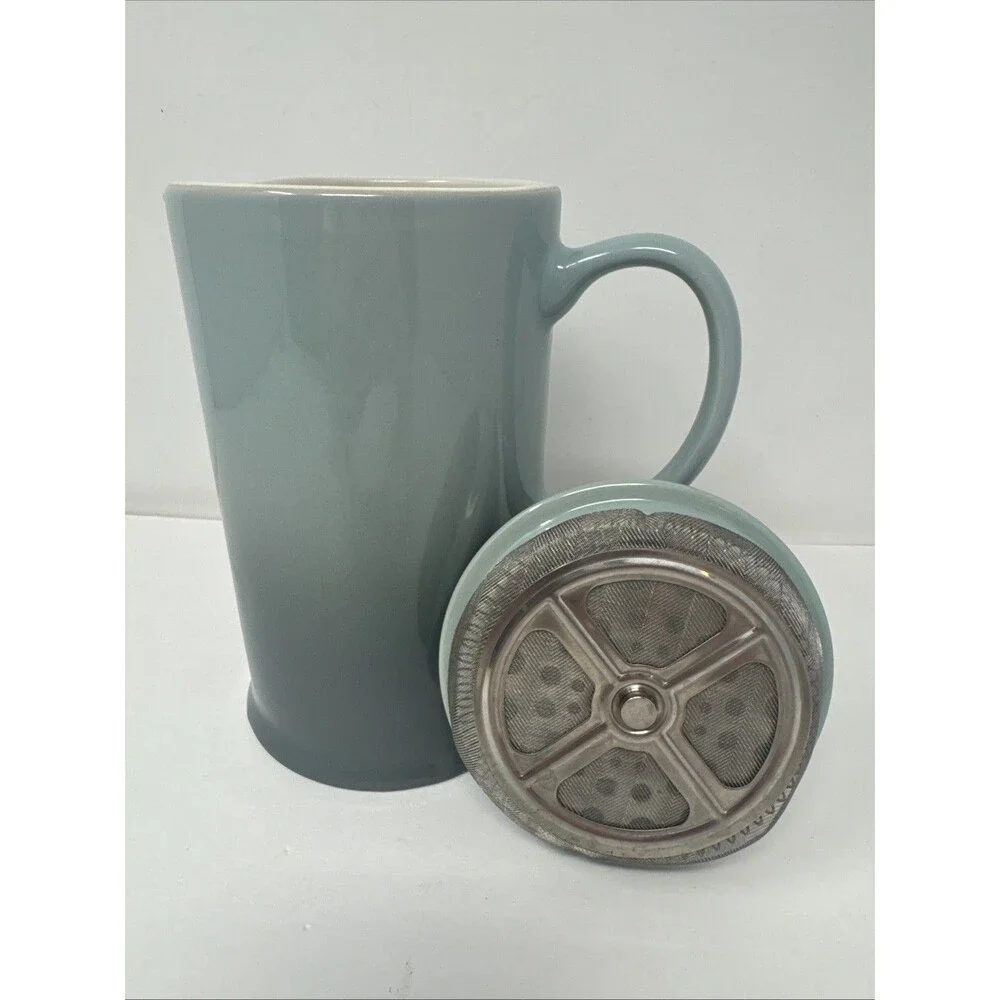 Le Creuset French Press Coffee Sea Salt 34 oz Stoneware Glazed Dishwasher Safe